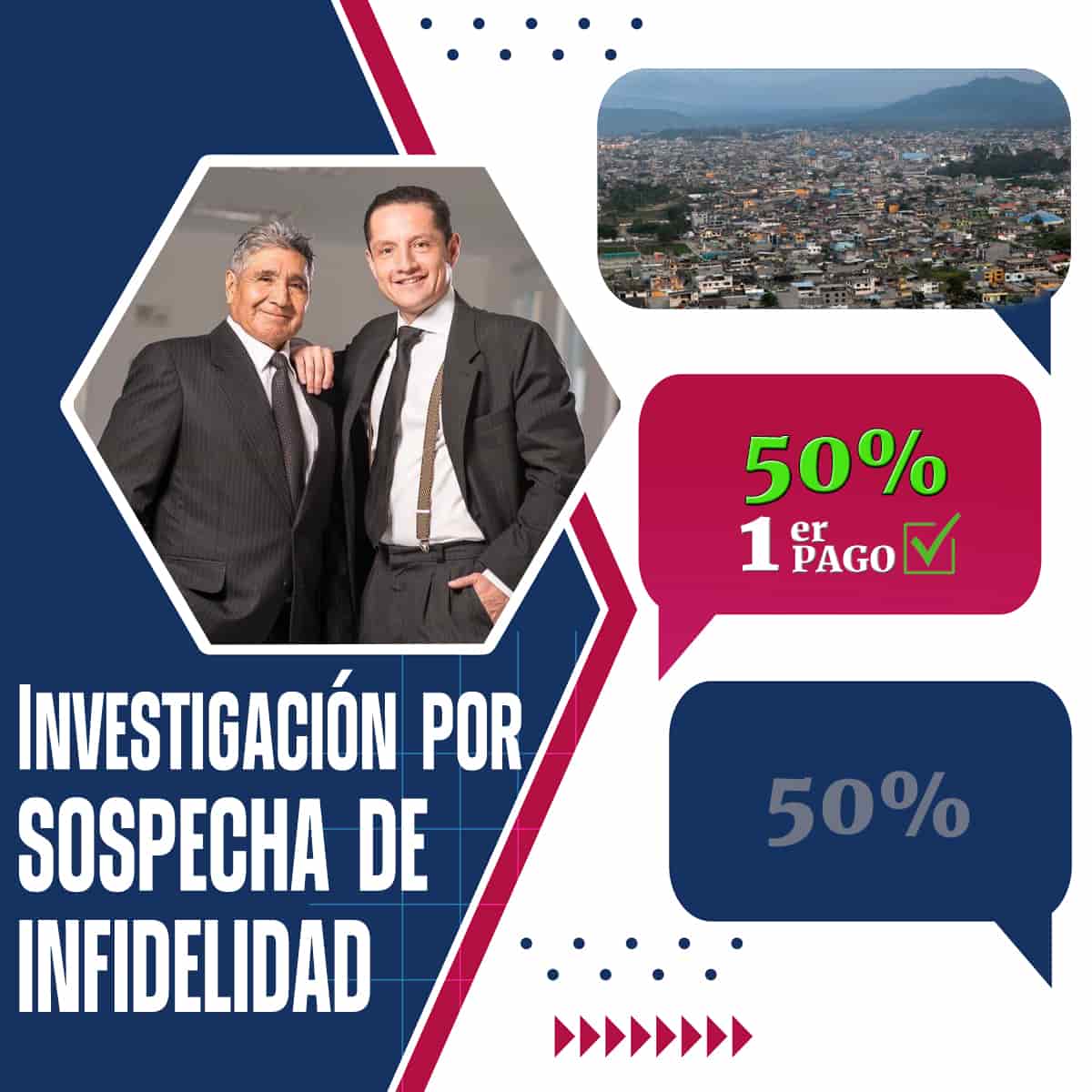 Detectives Privados Santo Domingo de los Tsachilas sospecha de infidelidad – Pago inicial